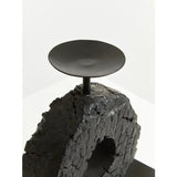 Fidel Small Charred Black Mango Wood Log Candle Holder