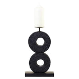 Fidel Large Charred Black Mango Wood Log Candle Holder