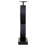 Fidel Large Charred Black Mango Wood Log Candle Holder