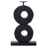 Fidel Large Charred Black Mango Wood Log Candle Holder