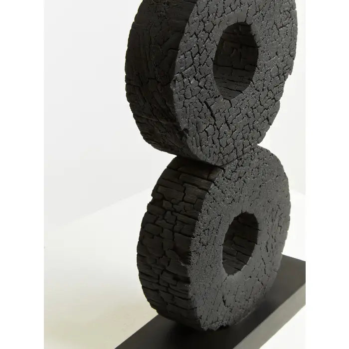 Felix Large Charred Black Mango Wood Log Candle Holder