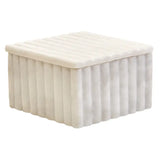Savio Square White Fluted Marble Box