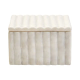 Savio Square White Fluted Marble Box