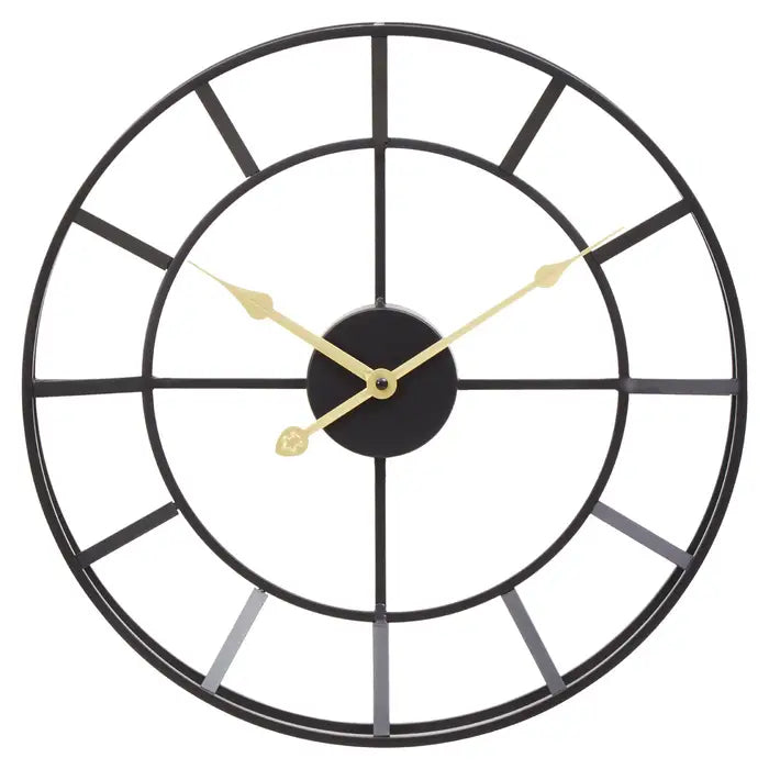 Kelder Small Black Finish Metal Wall Clock