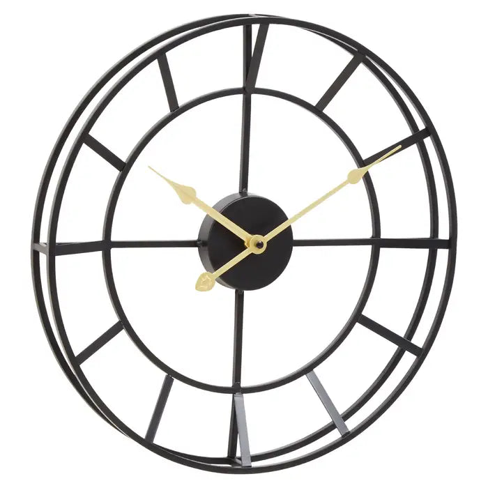 Kelder Small Black Finish Metal Wall Clock