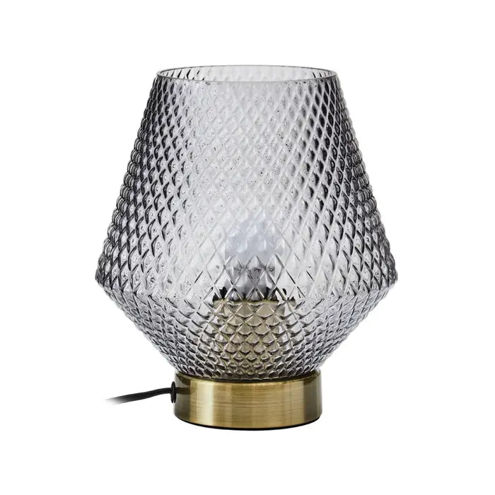 Nepal Grey Smoked Glass Table Lamp