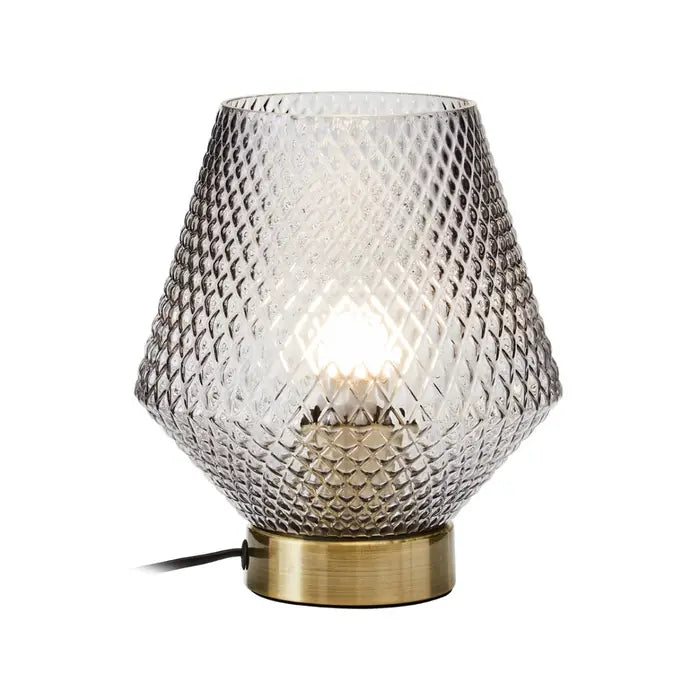 Nepal Grey Smoked Glass Table Lamp