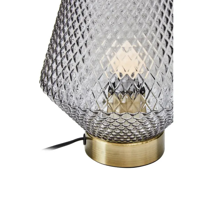 Nepal Grey Smoked Glass Table Lamp