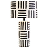 Carta 50cm Black And White Stripe Papier Mache Table Lamp