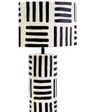 Carta 50cm Black And White Stripe Papier Mache Table Lamp