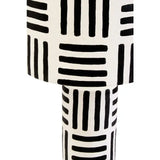 Carta 50cm Black And White Stripe Papier Mache Table Lamp