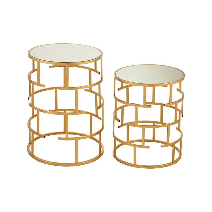 Atlantis Set Of 2 Maze Design Side Tables