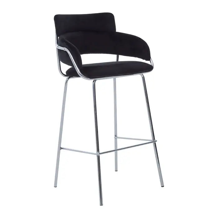 Tanzania Black Velvet Bar Chair
