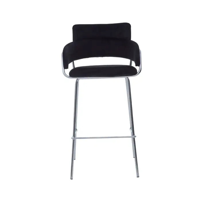 Tanzania Black Velvet Bar Chair
