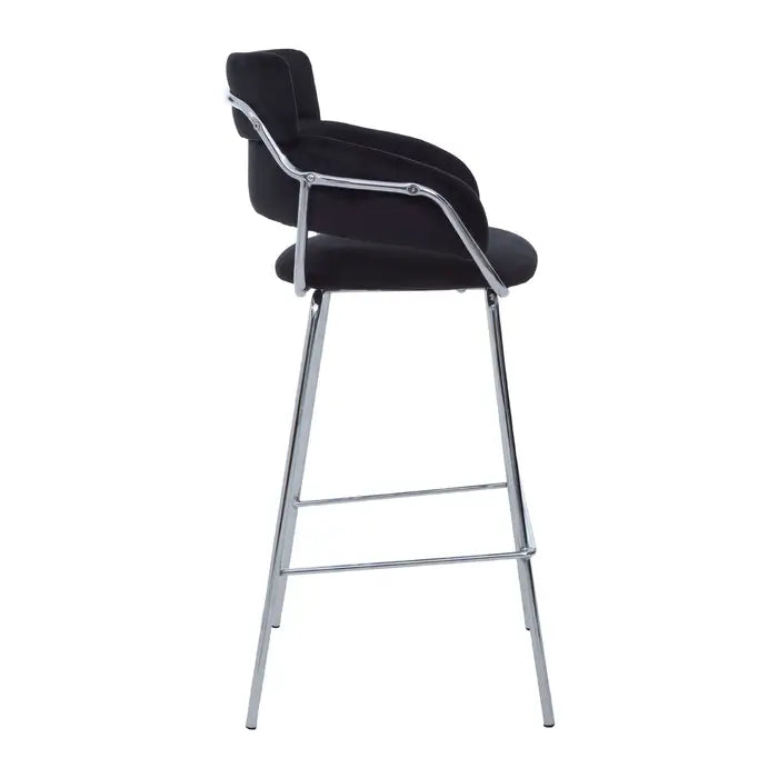 Tanzania Black Velvet Bar Chair