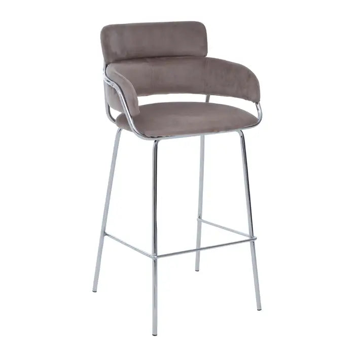 Tanzania Mink Velvet Bar Chair