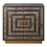 Roselle Antique Brass Finish Sideboard