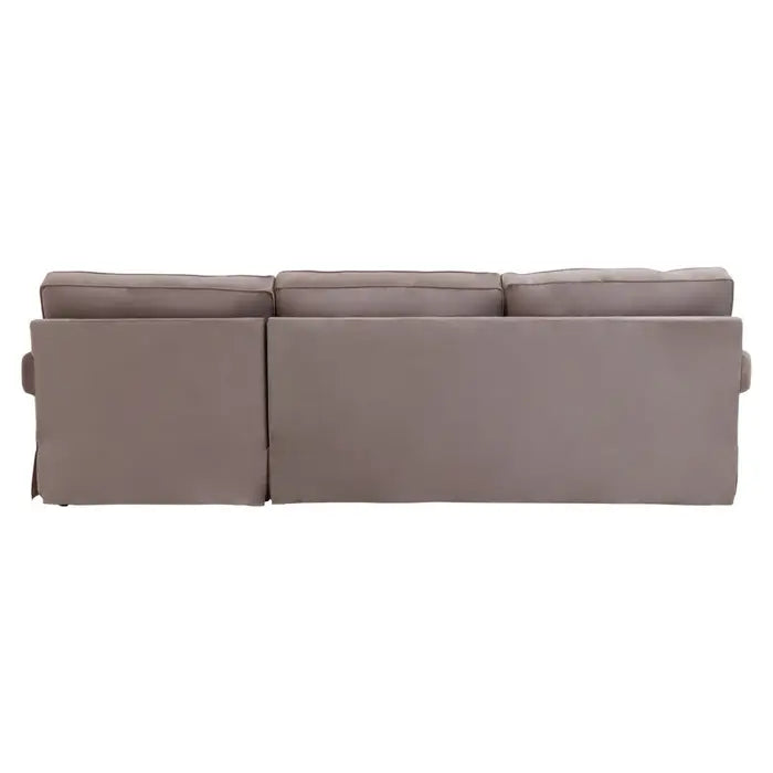 Ryder Three Seat Mink Velvet Chaise Sofa