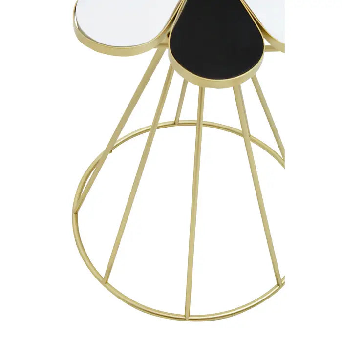Jamie Black And White Petal End Table