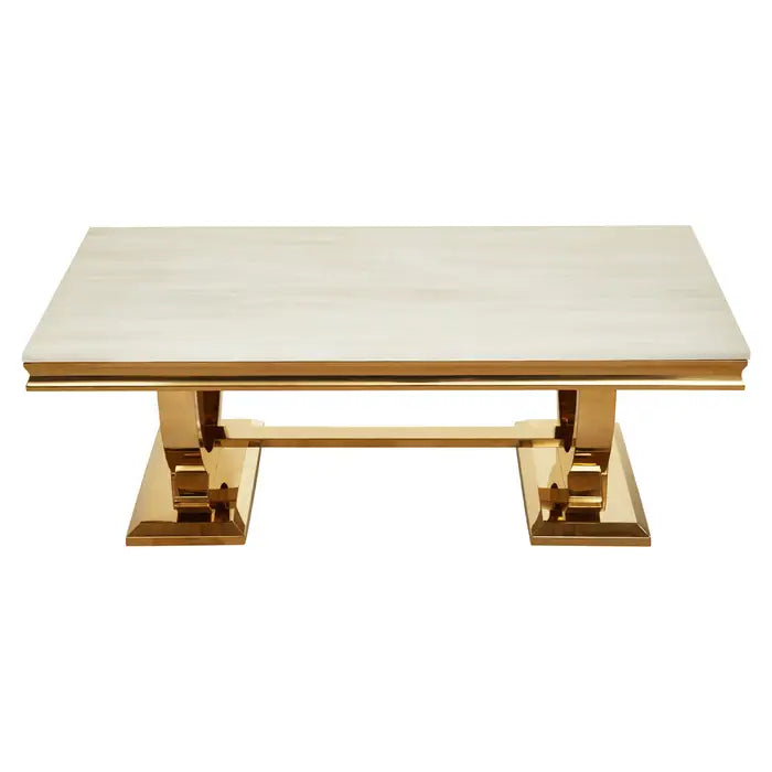 Mudas Ivory White Marble Coffee Table