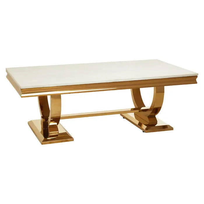Mudas Ivory White Marble Coffee Table