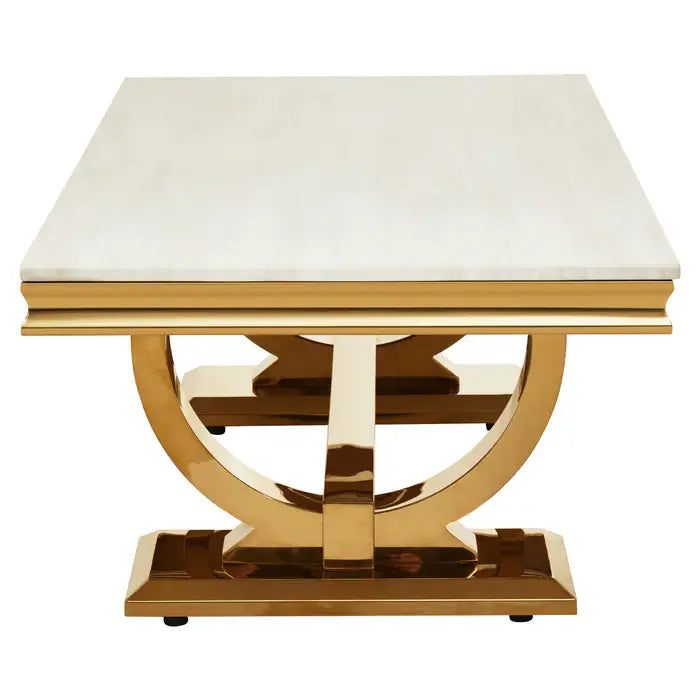 Mudas Ivory White Marble Coffee Table