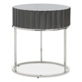 Geneva Grey Hi Gloss Finish Round End Table