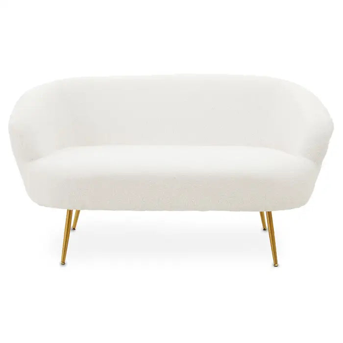 Yazmin Two Seat Sofa With Gold Finish Legs