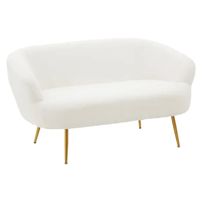 Yazmin Two Seat Sofa With Gold Finish Legs