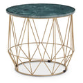 Mandela Green Side Table With Gold Frame