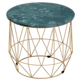 Mandoli Green Side Table With Gold Frame