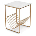 Mandela White Marble Rack Side Table