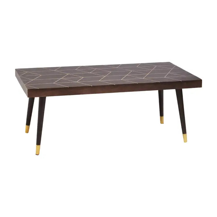 Naruto Mango Wood And Gold Finishing Coffee Table