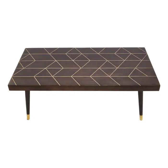 Naruto Mango Wood And Gold Finishing Coffee Table