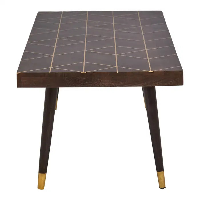Naruto Mango Wood And Gold Finishing Coffee Table