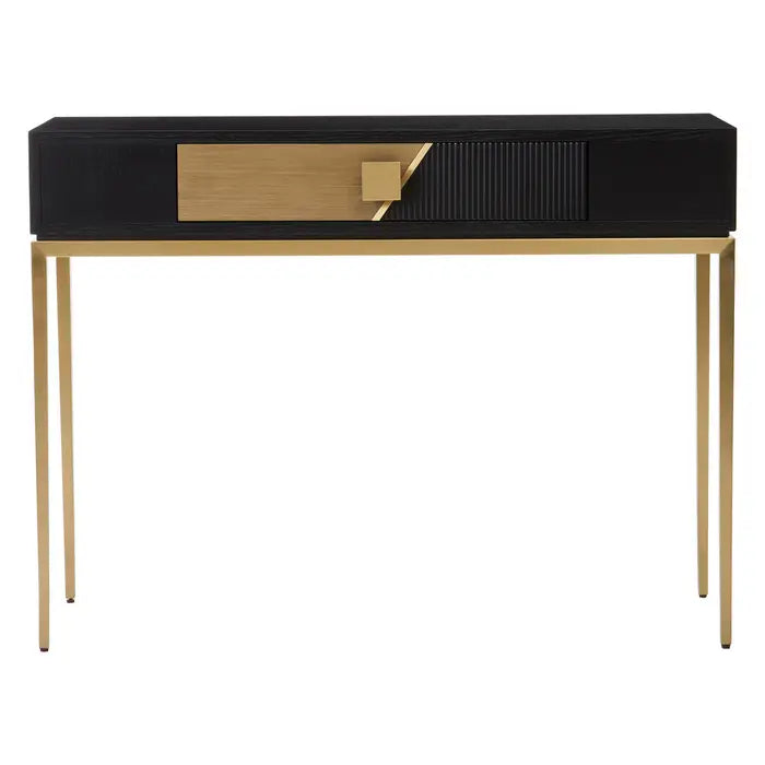 Davina One Drawer Black And Grey Console Table