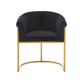 Vogue Black Velvet And Matte Gold Dining Chair