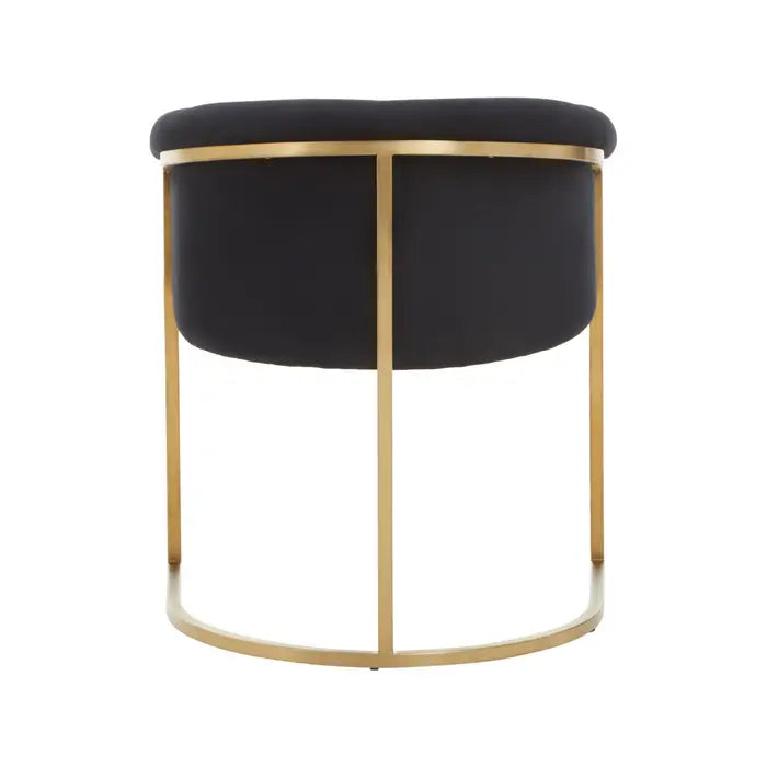 Vogue Black Velvet And Matte Gold Dining Chair