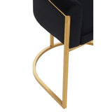 Vogue Black Velvet And Matte Gold Dining Chair