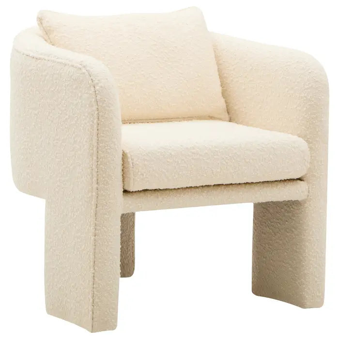 Ozzy Ivory Boucle Fabric Armchair
