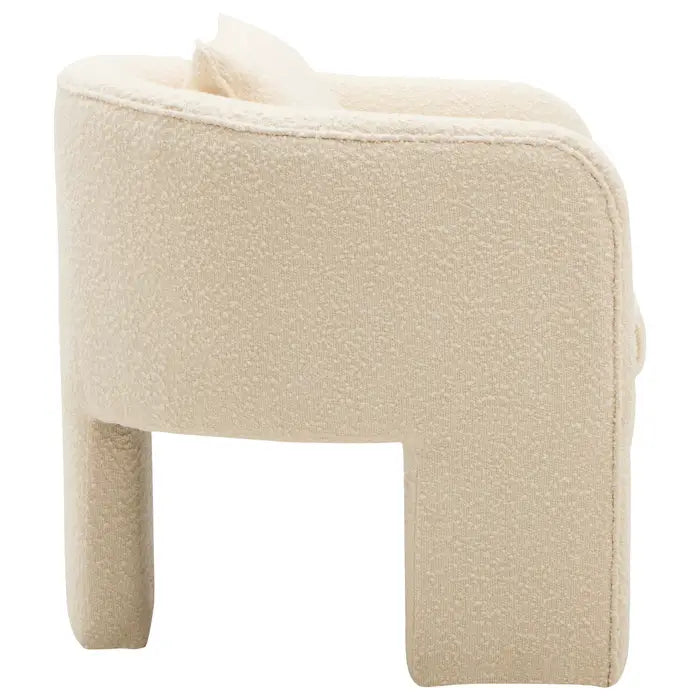 Ozzy Ivory Boucle Fabric Armchair