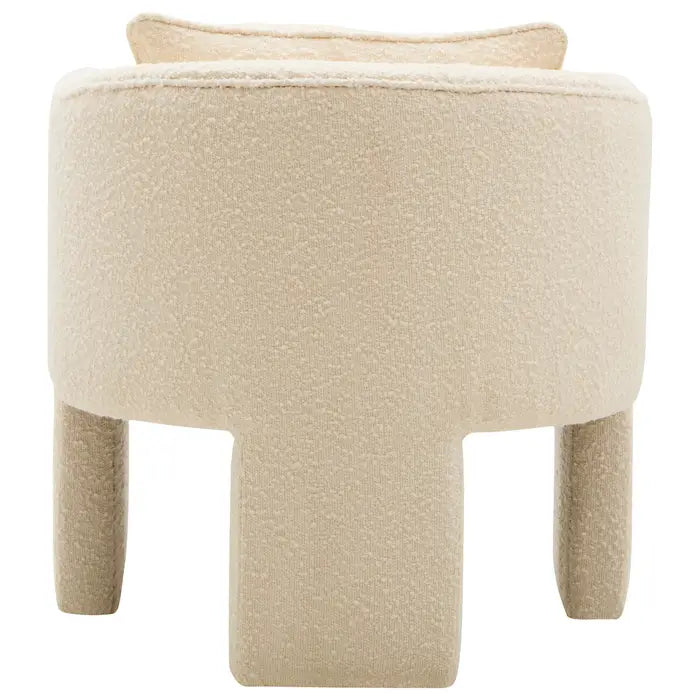 Ozzy Ivory Boucle Fabric Armchair