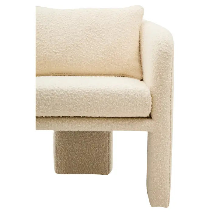 Ozzy Ivory Boucle Fabric Armchair