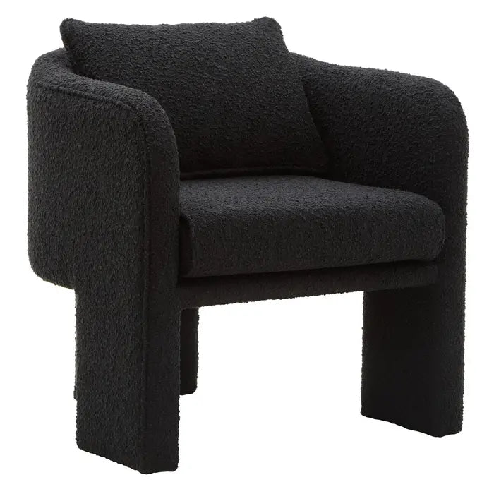 Ozzy Black Boucle Fabric Armchair