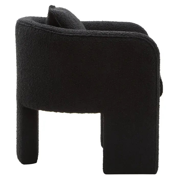 Ozzy Black Boucle Fabric Armchair