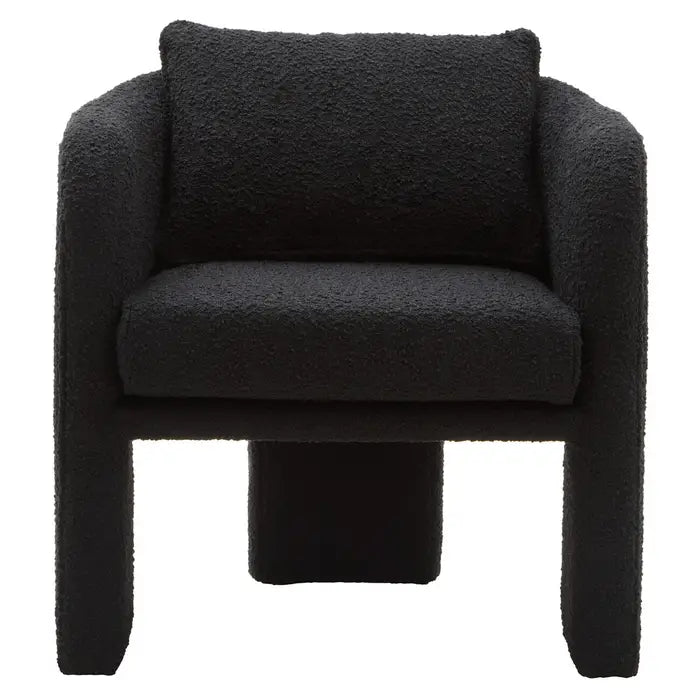 Ozzy Black Boucle Fabric Armchair
