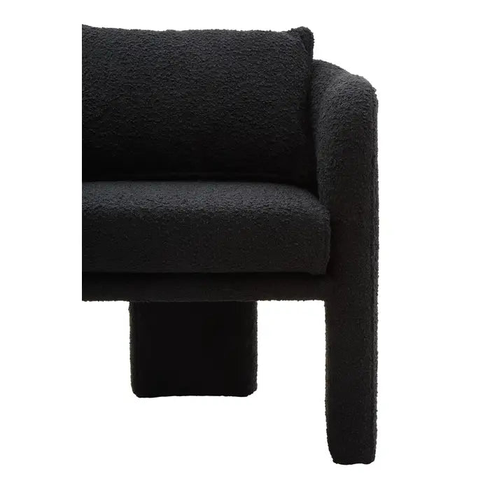 Ozzy Black Boucle Fabric Armchair