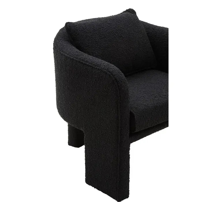 Ozzy Black Boucle Fabric Armchair