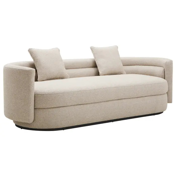 Orman Ivory Linen Fabric 3 Seater Sofa