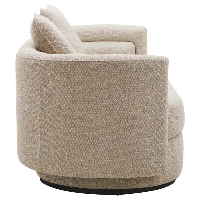 Orman Ivory Linen Fabric 3 Seater Sofa